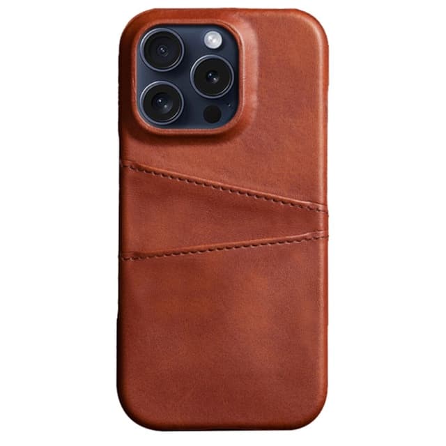 SKALO iPhone 16 Pro Max PU-nahkainen Korttikotelo - Ruskea
