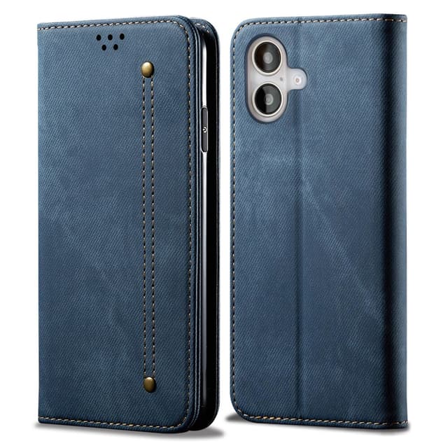 SKALO iPhone 16 Jeans Flip Cover - Blå
