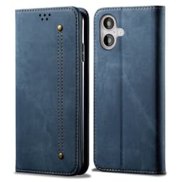 SKALO iPhone 16 Jeans Lompakkokotelo - Sininen