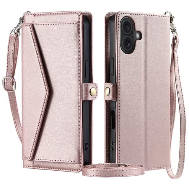 SKALO iPhone 16 Evelope Clutch 5-RUM - Rosa guld