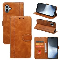 SKALO iPhone 16 Plus Plånboksfodral i PU-Läder - Brun