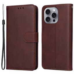 SKALO iPhone 16 Pro Max PU-Läder Plånboksfodral - Brun