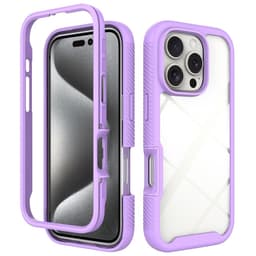 SKALO iPhone 16 Pro Shockproof Clear Hybrid Skal - Lila