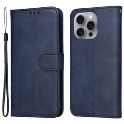 SKALO iPhone 16 Pro Max PU-nahkainen Lompakkokotelo - Sininen