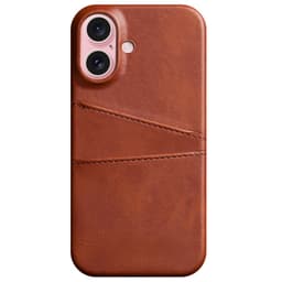 SKALO iPhone 16 PU-nahkainen Korttikotelo - Ruskea