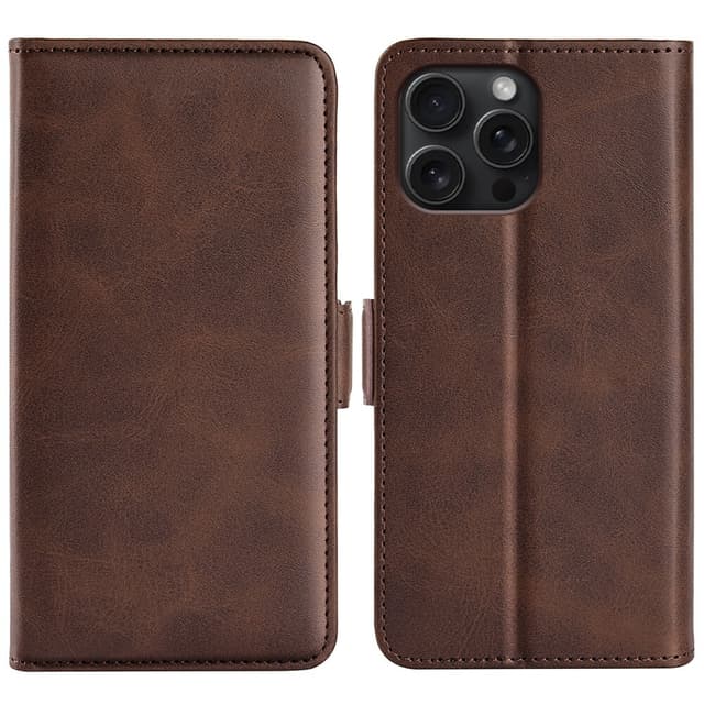 SKALO iPhone 16 Pro Max Premium Plånboksfodral - Brun