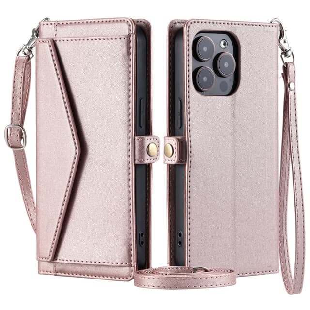 SKALO iPhone 16 Pro Max Evelope Clutch 5-RUM - Rosa guld