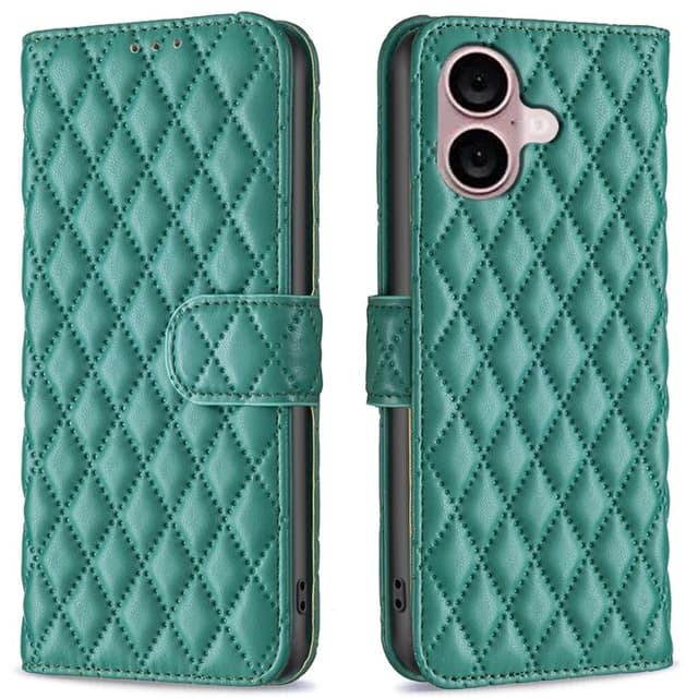 SKALO iPhone 16 Plus BINFEN COLOR Quiltat Plånbok - Grön