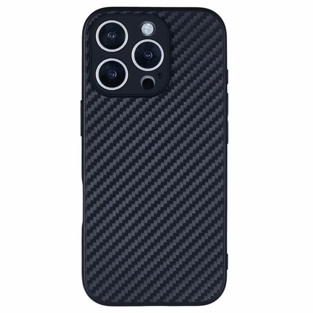 SKALO iPhone 16 Pro Max Carbon Fiber TPU-skal - Svart