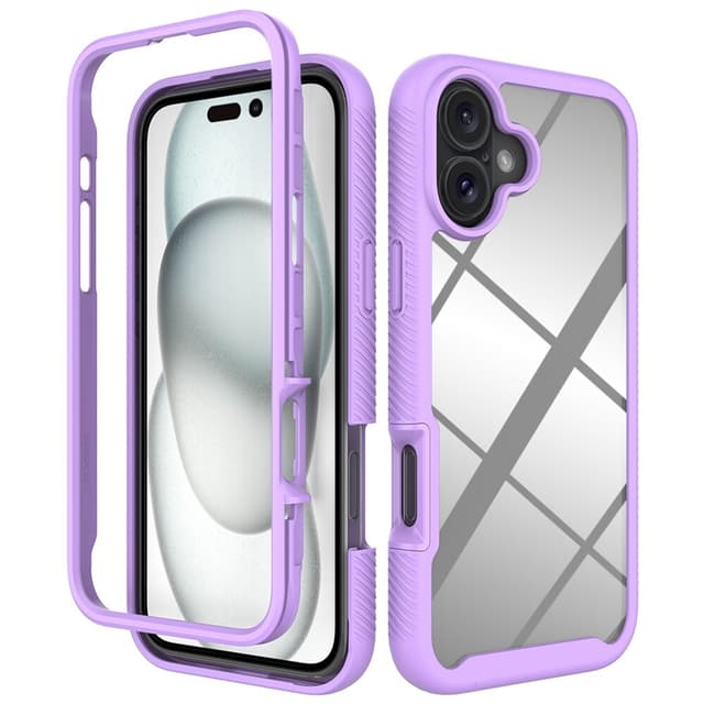 SKALO iPhone 16 Plus Stødsikker Clear Hybrid Cover - Lilla