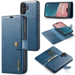 DG MING iPhone 16 Plus 2-i-1 Magnet Plånboksfodral - Blå