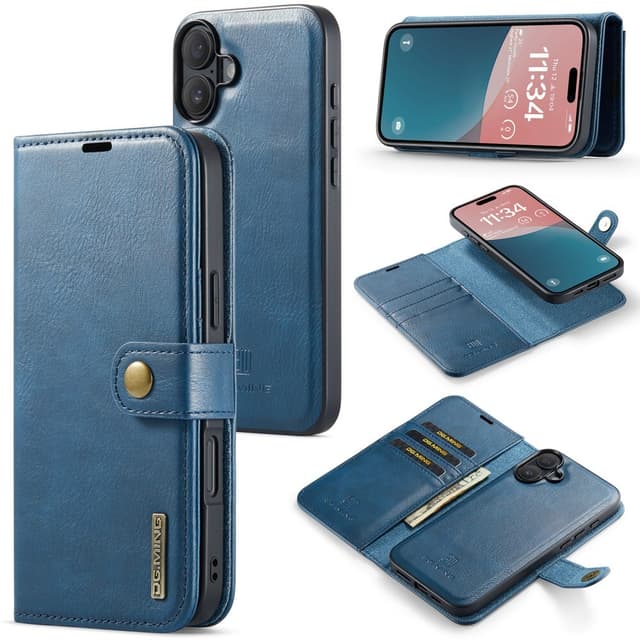 DG MING iPhone 16 Plus 2-i-1 Magnet Pungetui - Blå