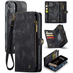 CaseMe iPhone 16 Plus 008 Series Plånboksfodral - Svart