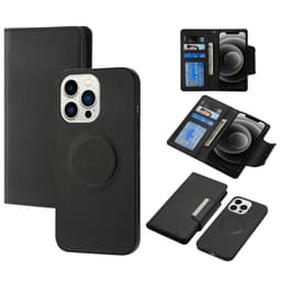 SKALO iPhone 16 Pro DOLIZMA 2 i 1 Magnet Plånboksfodral - Svart