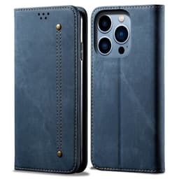 SKALO iPhone 16 Pro Jeans Plånboksfodral - Blå