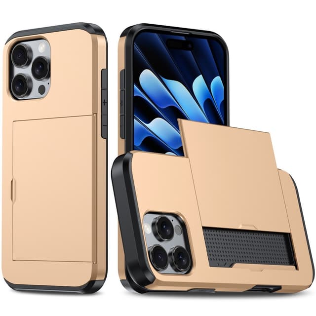SKALO iPhone 16 Pro Armor Skal Korthållare - Guld