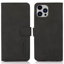 SKALO iPhone 16 Pro Max KHAZNEH Lompakkokotelo PU-nahasta - Musta