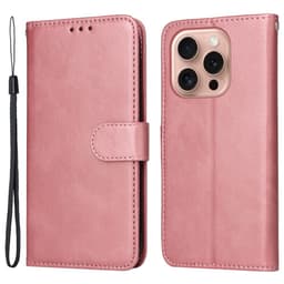 SKALO iPhone 16 Pro PU-nahkainen Lompakkokotelo - Pinkki