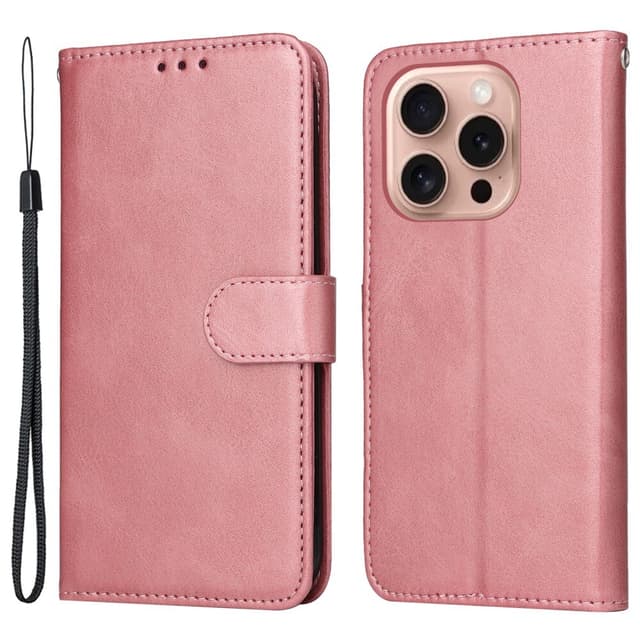 SKALO iPhone 16 Pro PU-nahkainen Lompakkokotelo - Pinkki