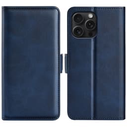 SKALO iPhone 16 Pro Max Premium Wallet Flip Cover - Blå