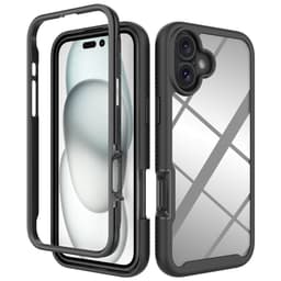 SKALO iPhone 16 Plus Stødsikker Clear Hybrid Cover - Sort