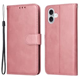 SKALO iPhone 16 Plus PU-læder Pungetui - Pink
