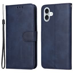 SKALO iPhone 16 Plus PU-Läder Plånboksfodral - Blå