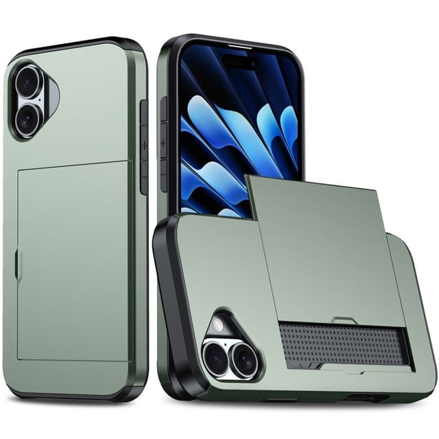 SKALO iPhone 16 Armor Skal Korthållare - Grön
