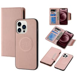 SKALO iPhone 16 Pro DOLIZMA 2 in 1 magneettinen lompakkokotelo - Ruusukulta