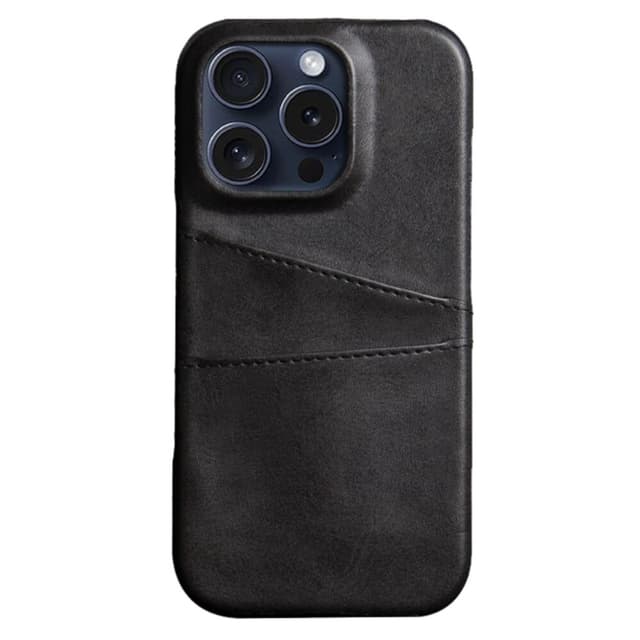 SKALO iPhone 16 Pro Max PU-læder Kortholder Cover - Sort