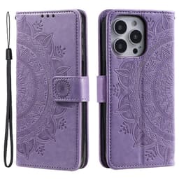 SKALO iPhone 16 Pro Mandala Plånboksfodral - Lila