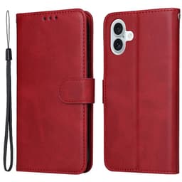 SKALO iPhone 16 Plus PU-læder Pungetui - Rød