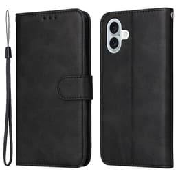 SKALO iPhone 16 Plus PU-Läder Plånboksfodral - Svart