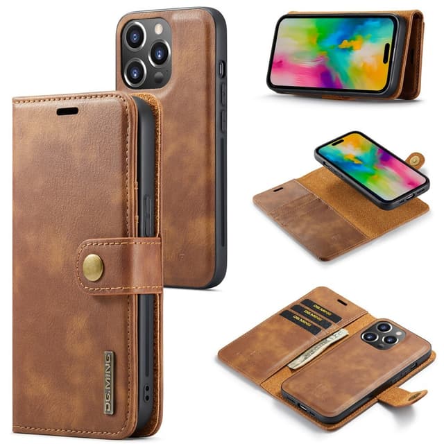DG MING iPhone 16 Pro Max 2-in-1 magneetti lompakkokotelo - Ruskea