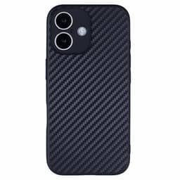 SKALO iPhone 16 Carbon Fiber TPU-skal - Svart