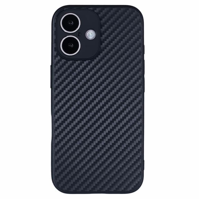 SKALO iPhone 16 Carbon Fiber TPU-skal - Svart