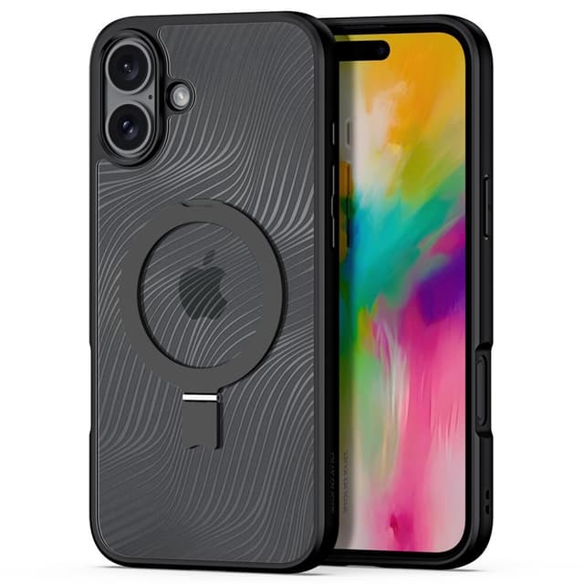 DUX DUCIS iPhone 16 Plus Aimo Series med Metalstativ Cover - Sort