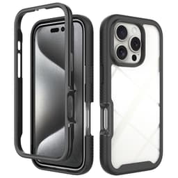 SKALO iPhone 16 Pro Stødsikker Clear Hybrid Cover - Sort