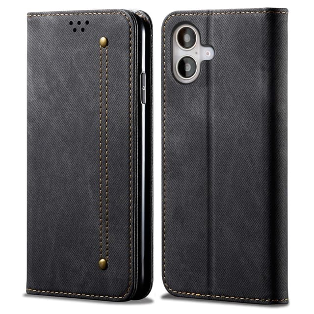 SKALO iPhone 16 Plus Jeans Flip Cover - Sort