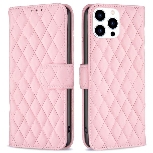 SKALO iPhone 16 Pro BINFEN COLOR Tikattu Lompakko - Pinkki