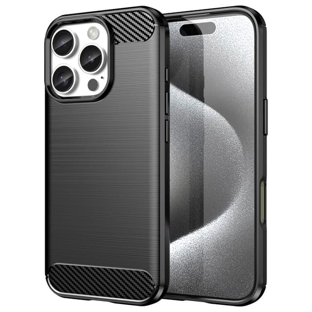 SKALO iPhone 16 Pro Armor Carbon Stødsikker TPU-cover - Sort