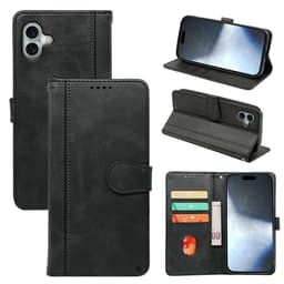 SKALO iPhone 16 Plus Flip Cover m. pung i PU-læder - Sort
