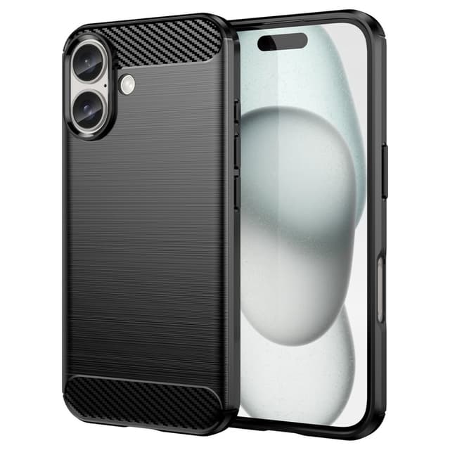 SKALO iPhone 16 Armor Carbon Stødsikker TPU-cover - Sort