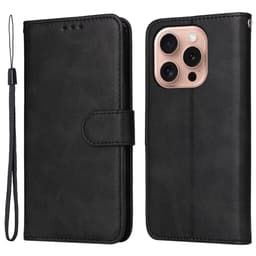 SKALO iPhone 16 Pro PU-læder Pungetui - Sort