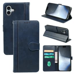 SKALO iPhone 16 Lompakkokotelo PU-nahkaa - Sininen