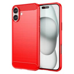 SKALO iPhone 16 Plus Armor Carbon Stødsikker TPU-cover - Rød