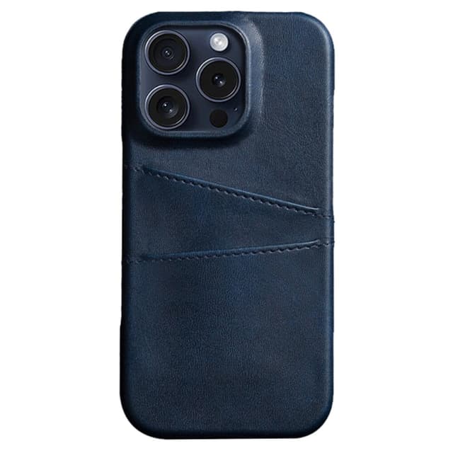 SKALO iPhone 16 Pro Max PU-nahkainen Korttikotelo - Sininen