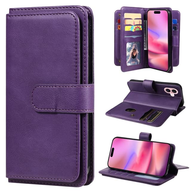 SKALO iPhone 16 10-RUM Flip Cover - Lilla