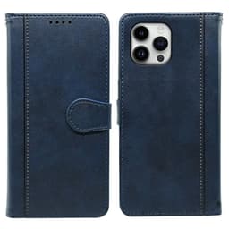 SKALO iPhone 16 Pro Max Lompakkokotelo PU-nahkaa - Sininen