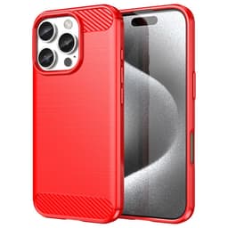 SKALO iPhone 16 Pro Max Armor Carbon Stødsikker TPU-cover - Rød